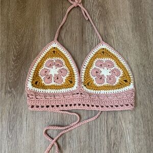 Handmade Crochet boho top . Crochet bralette